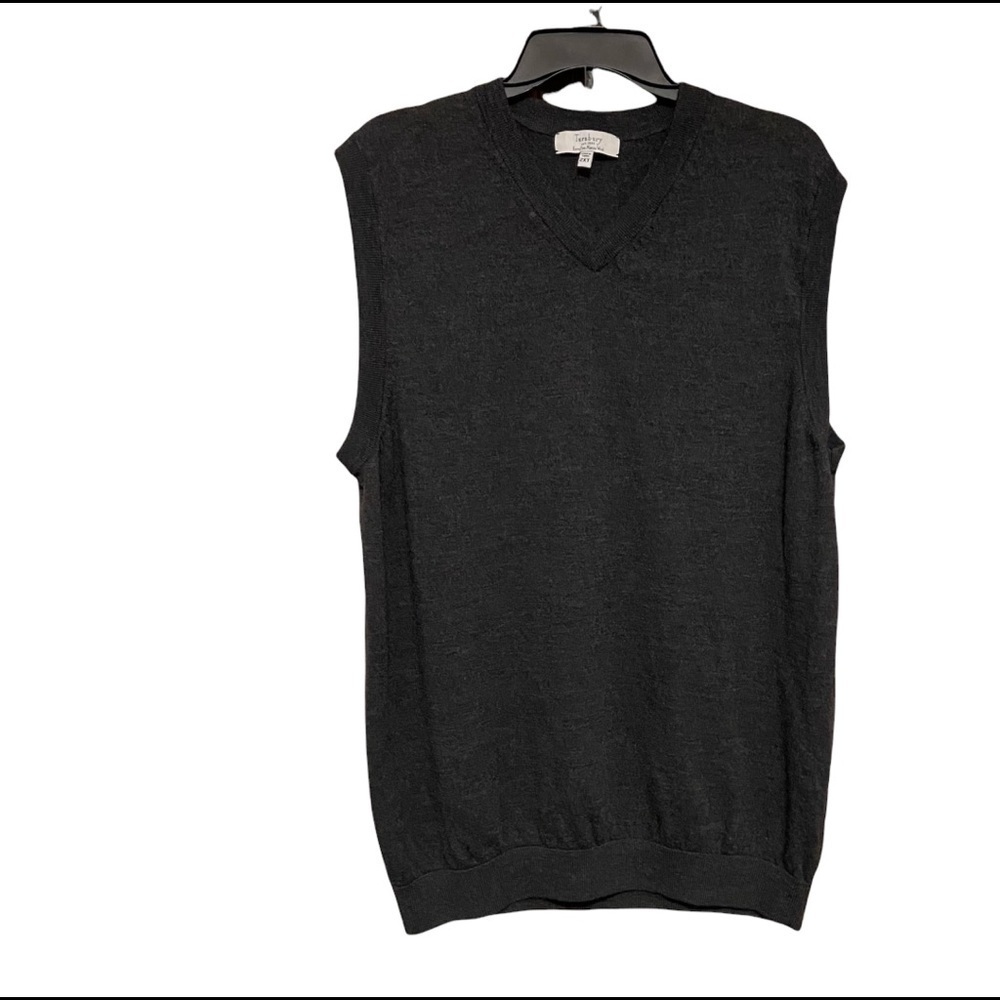 Turnbury 100% Wool Vest Charcoal Gray Mens 2XT